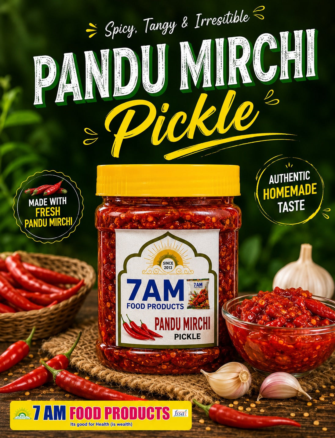 7 AM Food Products Pandumirchi Red Chilli Pickle